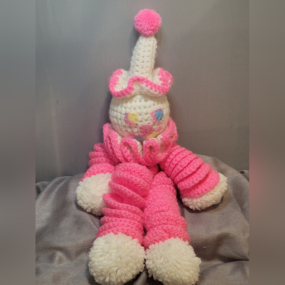 Vintage Handmade Crochet/Yarn Clown Doll